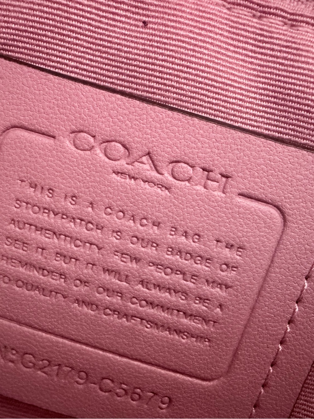 NWOT Coach Signature Canvas Backpack with Pink Trim - Picture 5 of 9